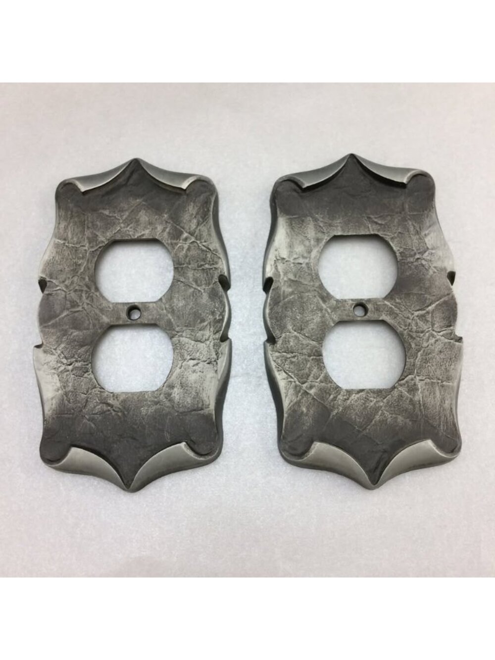 2 Vintage Metal Outlet Plate Covers